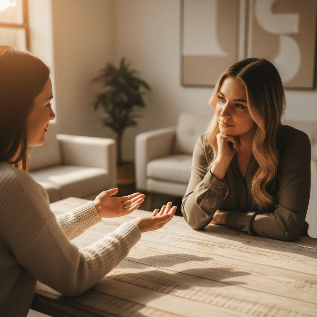Couple in professional mediation consultation